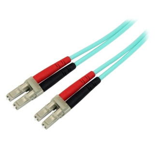 StarTech.com Aqua OM4 Duplex Multimode Fiber - 2m / 6 ft - 100 Gb - 50/125 - OM4 Fiber - LC to LC Fiber Patch Cable