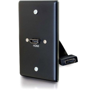 C2G Single Gang Wall Plate with HDMI Pigtail Black