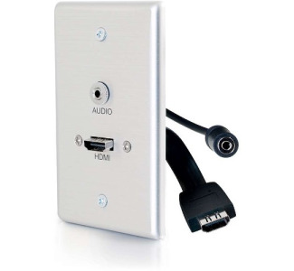 C2G Single Gang HDMI Wall Plate with 3.5mm Audio Aluminum