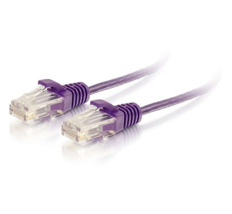 C2G 3ft Cat6 Snagless Unshielded (UTP) Slim Ethernet Network Patch Cable - Purple