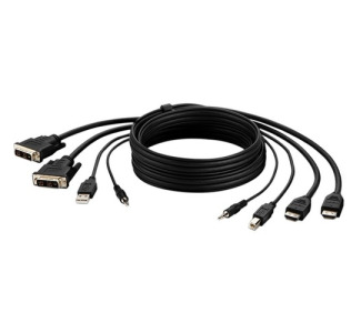 Belkin Dual DVI to HDMI High Retention + USB A/B + Audio Passive Combo KVM Cable