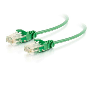 C2G 1ft Cat6 Snagless Unshielded (UTP) Slim Ethernet Network Patch Cable - Green