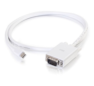 C2G 6ft Mini DisplayPort to VGA Adapter Cable White