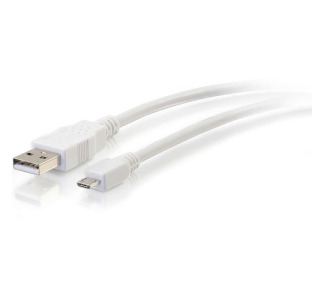 C2G 3ft USB 2.0 A to Micro-USB B Cable White - 3'' USB Cable