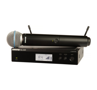 Vocal System with (1) BLX4R Rack Mount Wireless Receiver and (1) BLX2 Handheld Transmitter with BETA 58 Microphone, H9 Frequency Band