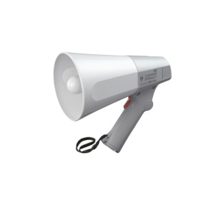 Compact Handheld Megaphone with Whistle, Light Gray
