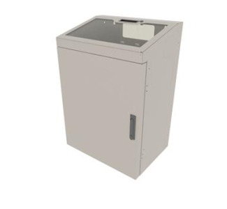 Pre-configured, 6 Space, Low Profile Wall Rack with 30 of Useable Depth and Plexi Top, Putty Finish