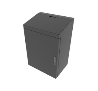 Pre-configured, 8 Space, Low Profile Wall Rack with 30 of Useable Depth and Solid Top, Black Finish