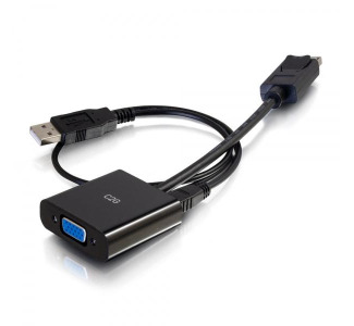 8in DisplayPort™ Male to VGA + Audio Female Active Adapter Converter - Black