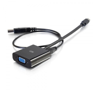 8in Mini DisplayPort™ Male to VGA + Audio Female Active Adapter Converter - Black