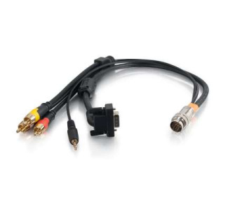 1.5ft RapidRun VGA Right Angle 3.5mm Composite Video, Stereo Audio Flying Lead