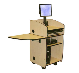 Mobilite Lectern with Wingtop Folding Shelf