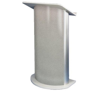 Curved Gray Granite Lectern with Wireless Sound System