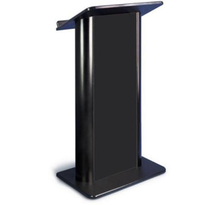 Flat Black Panel Lectern with Wireless Sound System