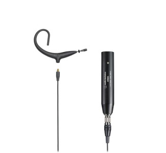 Omnidirectional Condenser Headworn Microphone, 20 to 20000 Hz, Black
