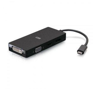 USB-C Multiport Adapter, 4-in-1 Video Adapter with HDMI, DisplayPort, DVI and VGA - 4K 60Hz