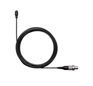 TwinPlex Subminiature Omnidirectional Lavalier Microphone, Low Sensitivity, 1.6 mm Cable with MTQG Connector, Black with Accessories