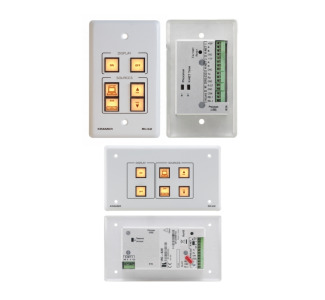 6-button Multimedia Room Controller with IR Learning + Printed Group Labels, Black