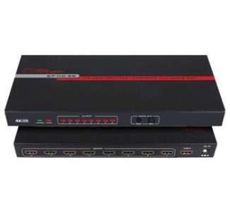 8-channel HDMI Splitter with Analog and Optical Audio Output, 4K Support