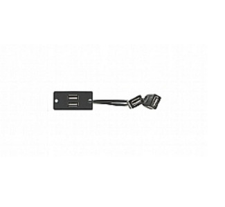 2x USB 2.0 (A/A) Wallplate Insert, Black