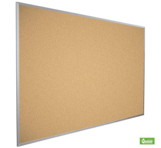 Natural Add-Cork Tackboard with Aluminum Trim, Silver, 4'H x 8'W