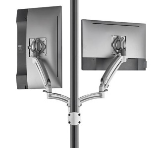 Kontour K1P Dynamic 2 Monitor Reduced Height Pole Mount, Silver