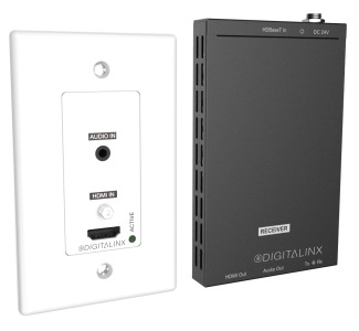 Wall Plate Single Decora HDMI and 3.5mm Audio Over HDBaseT with Matching Box Style Receiver