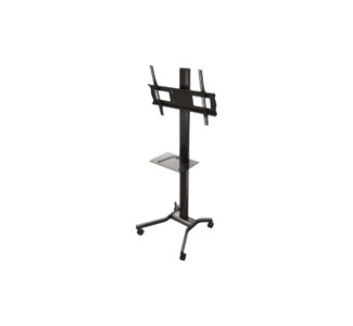 Mobile cart with tempered glass shelf, height and tilt adjustment for 37