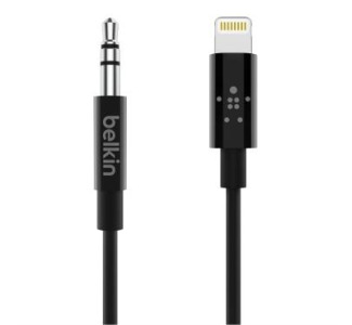 6ft 3.5mm Audio Cable With Lightning Connector, Black