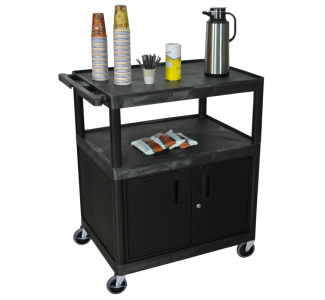 Large Coffee Cart with Cabinet