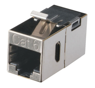 Cat6 Shielded Straight-Pin Keystone Coupler Silver