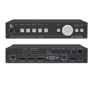 5-input 4K60 4:4:4 Compact Presentation Switcher/Scaler with HDBaseT and HDMI Simultaneous Outputs