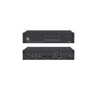 4K60 4:2:0 HDMI MM/SM Fiber Optic Receiver with USB, Ethernet, RS-232, IR and Stereo Audio over Ultra-reach HDBaseT 2.0