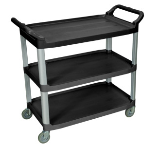 Large Serving Cart, 3 Shelves, Black