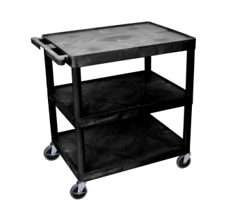 Multipurpose Utility Cart, 3 Shelves, Black