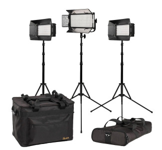 MYLO Small Bi-color 3-point LED Light Kit with 1 x MB8 + 2 x MB4, Includes Stands and Bag