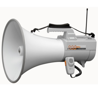Shoulder Megaphone with Whistle, Light Gray