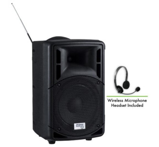 Oklahoma Sound 40 Watt Wireless PA System with Wireless Headset Mic