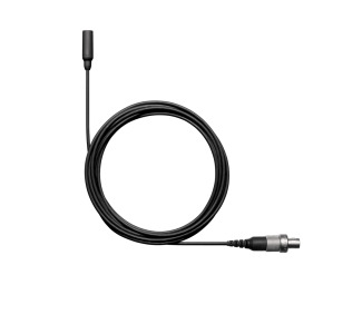 TwinPlex Subminiature Omnidirectional Lavalier Microphone, Low Sensitivity, Tailored Response, 1.6 mm Cable with XLR Preamp, Black with Accessories