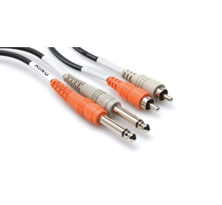 1m Dual 1/4in TS to Dual RCA Stereo Interconnect