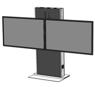 Heavy-duty Fixed Lift Stand for Dual TV's and Interactive Displays