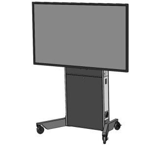 Mobile Lift Stand for Single Extra Large Monitor