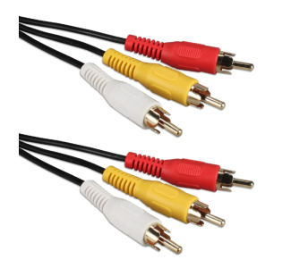 QVS 6ft Triple-RCA Composite Audio  Video Cable