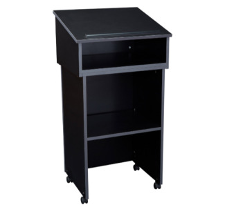 Oklahoma Sound Tabletop Lectern and AV Cart/Lectern Base, Black w/charcoal trim