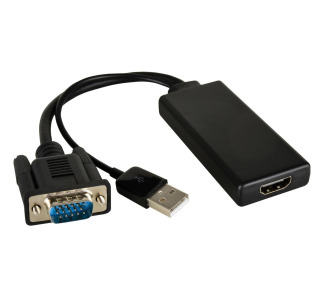 15-pin HD (M) to HDMI (F) with USB Audio/Power Adapter Cable
