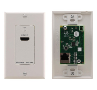 Kramer US-size Wall-Plate Transmitter, with White 1-gang Design Frame