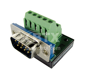 Slim DB9 Male to Terminal Block Panel Mount Connector