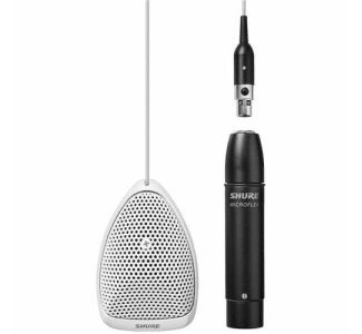 Condenser Microphone, Omnidirectional, Back Cable Exit, Preamp Included, White, 3-pin XLR Connector