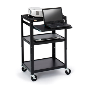 AV Notebook Cart with 6-Outlet Electrical, 4-inch Casters