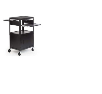 Adjustable Multimedia Cart with Cabinet  4